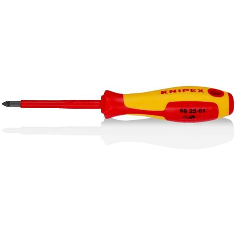 Отвёртка VDE 1000V Pozidriv PZ1, длина стержня 80 мм, L-187 мм   KNIPEX 982501
