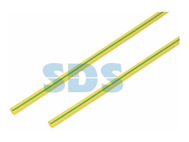 Термоусадочная трубка 4.0/2.0 mm, желто-зеленая (упак. 50 шт. по 1 м)  ...REXANT 20-4007