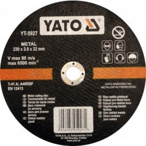 Круг отрезной по металлу 180x1.5x22mm  YATO YT-5925