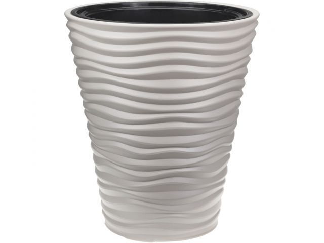 Кашпо ДЮНА D340mm H385mm 19.5л со вставкой (серый) IDEA М3401