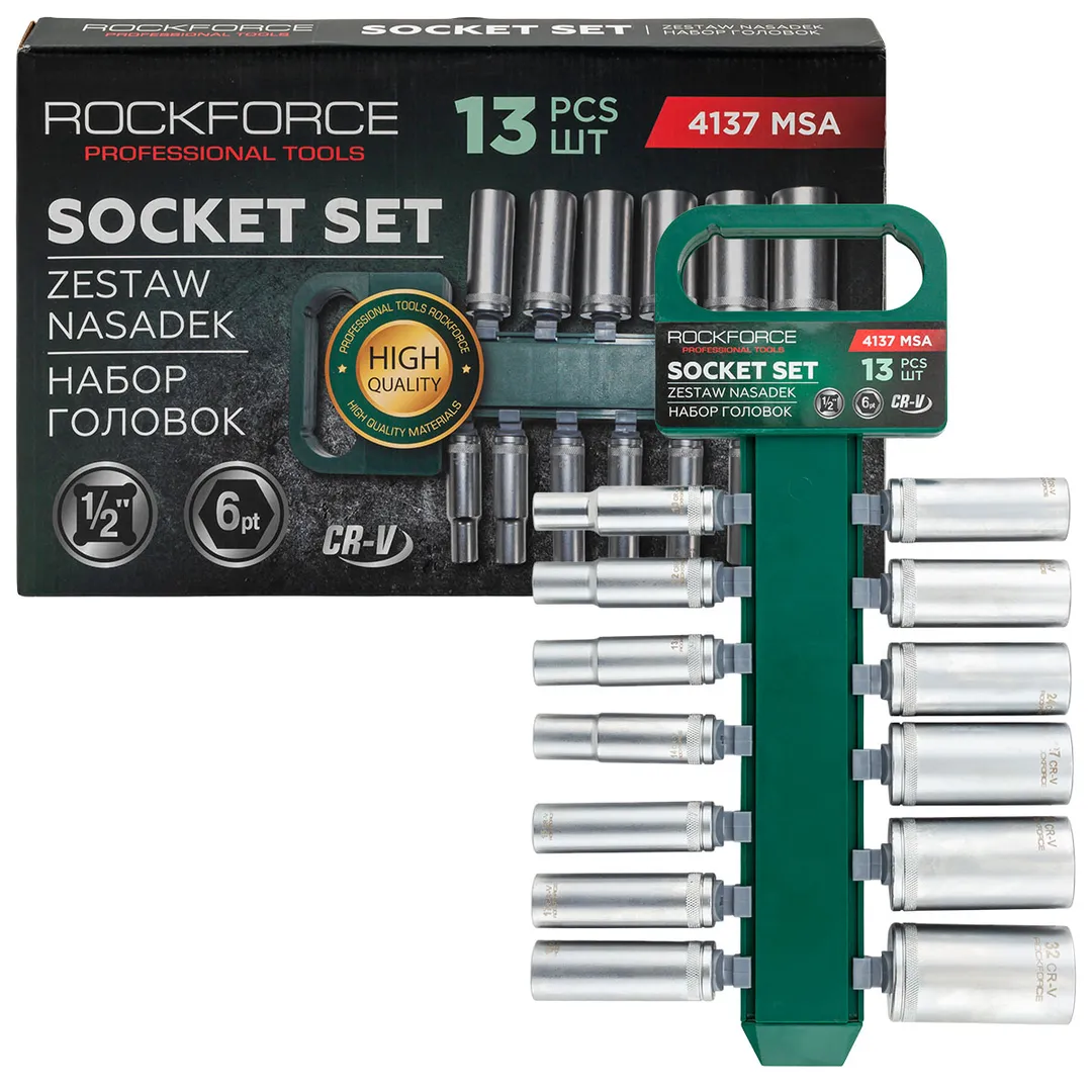 Головки, набор 13пр., 1/2" (6гр.) RockFORCE Rock FORCE RF-4137 MSA