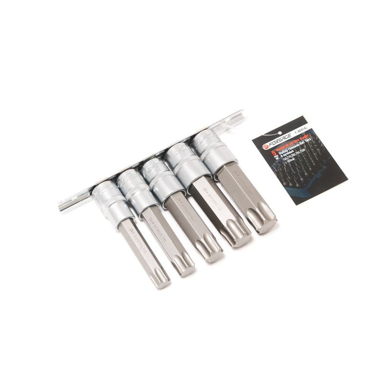 Набор головок-бит Torx 1/2", T60-T100, 5 пр, на планке Forsage F-40914L