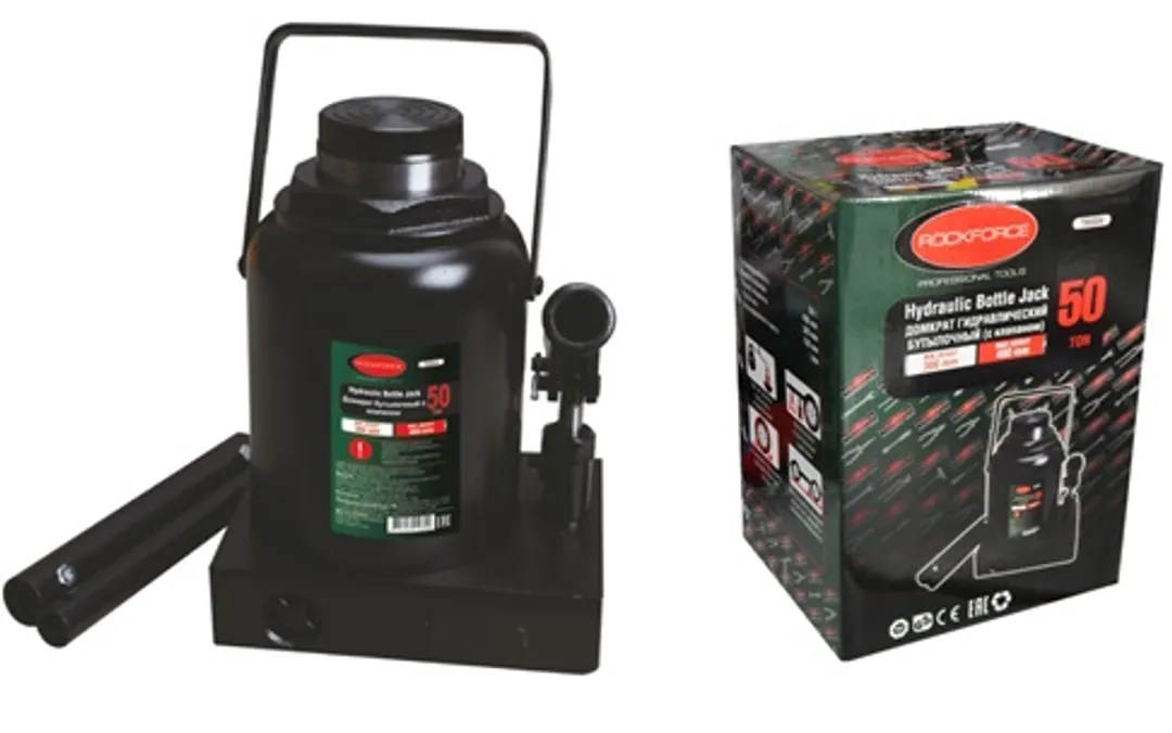 Домкрат бутылочный 50т с клапаном (h min 260мм, h max 480мм) Rock FORCE RF-T95004