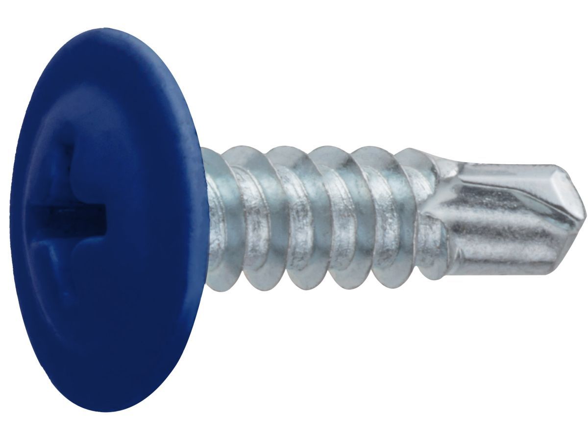 Саморез 4.2х16 мм с прессшайбой, цинк, со сверлом, RAL 5002 (14000 шт в коробе) (цвет ультрамариново-синий) STARFIX SM-79696-14000