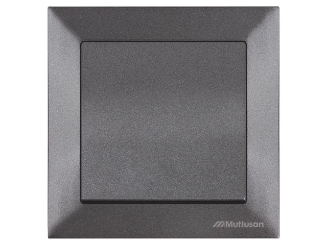 Выключатель 1-клав. двухполюсный (скрытый, винт. зажим) дымчатый, DARIA (10 A, 250 V, IP 20) MUTLUSAN 2120 405 0295