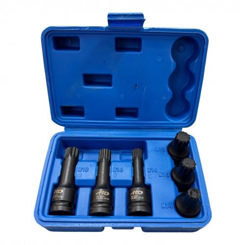 Головки-Насадки ударные 1/2" SPLINE M14, M16, M18 (набор 6пр.) H-D HD-10652