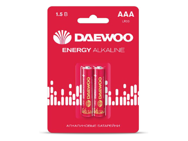Батарейка AAA LR03 1.5V alkaline BL-2шт ENERGY  DAEWOO 5029873
