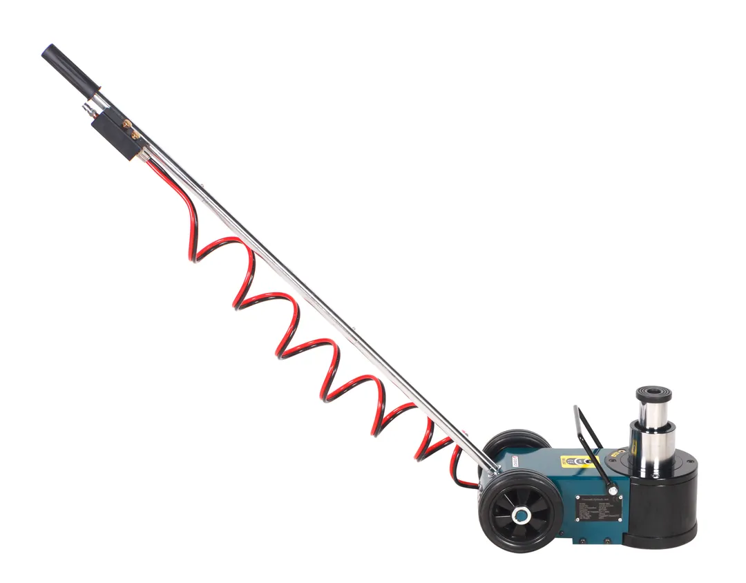 Домкрат подкатной пневмогидравлический двухштоковый с переставной рукояткой 30т/15т (высота подхвата - 170мм, высота подъема: 30т - 363мм, 15т - 428мм Forsage F-TRA30-2ML