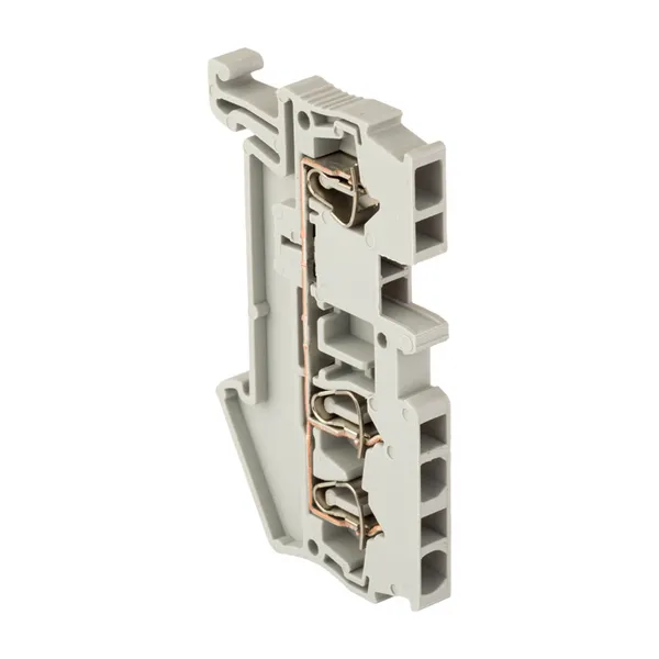 Колодка клеммная пружинная JXB-ST-2.5 31А 3 вывода серая EKF plc-jxb-st-2.5-3