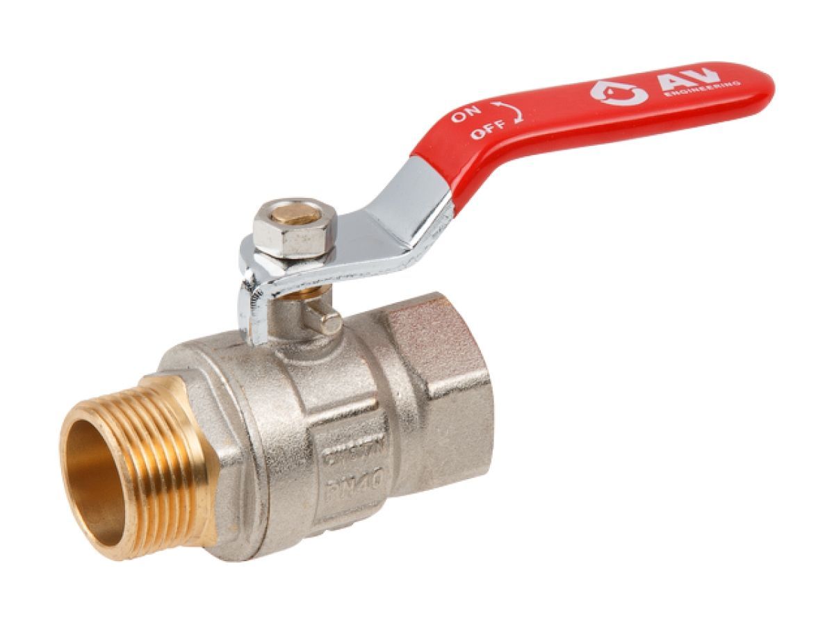 Кран шаровый 3/4" наружная-внутренняя резьба ручка PN40 AV Engineering AVE091034
