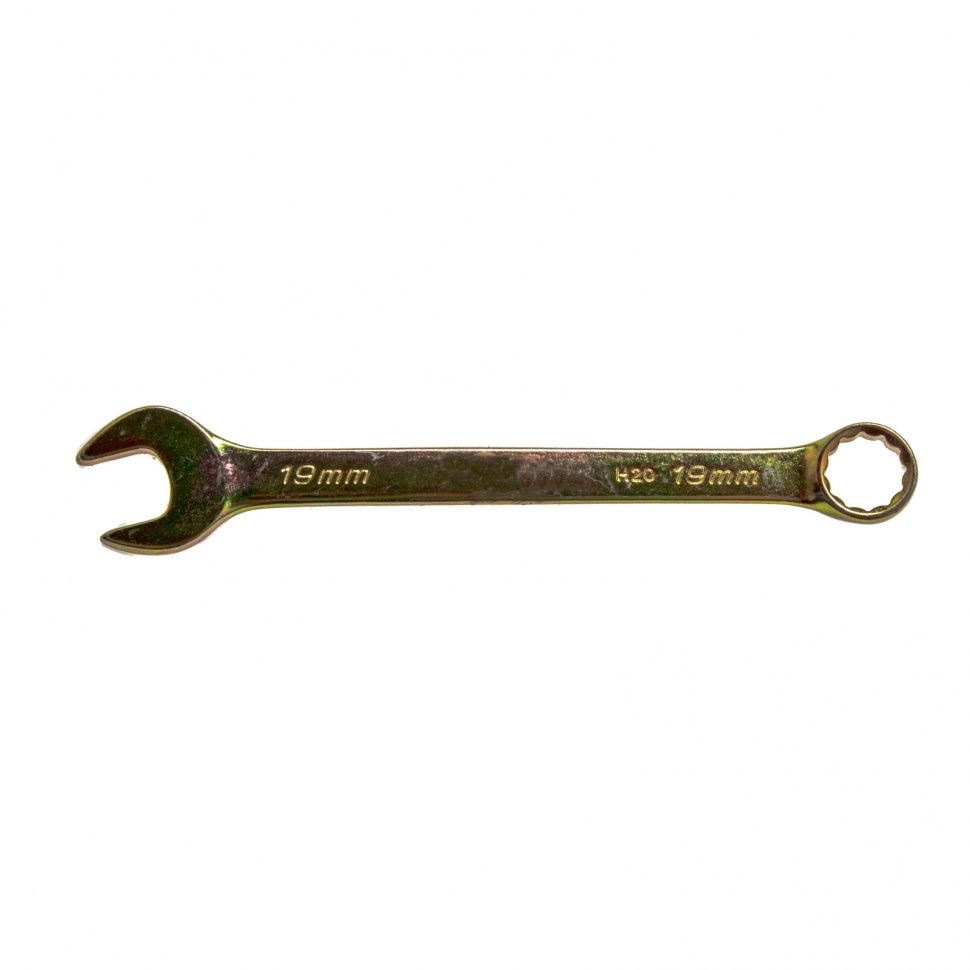 Ключ комбинированный, 19 mm, желтый цинк  Сибртех 14983