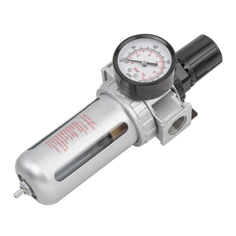 Фильтр влагоотделитель c индикатором давления для пневмосистемы 1/4"(10bar температура воздуха ...Rock FORCE RF-AFR802