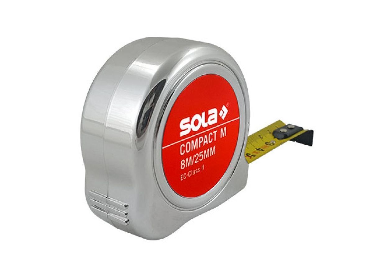 Рулетка  8м/25мм "Compact M" COM 8m Магнитный наконечник SOLA 50520801