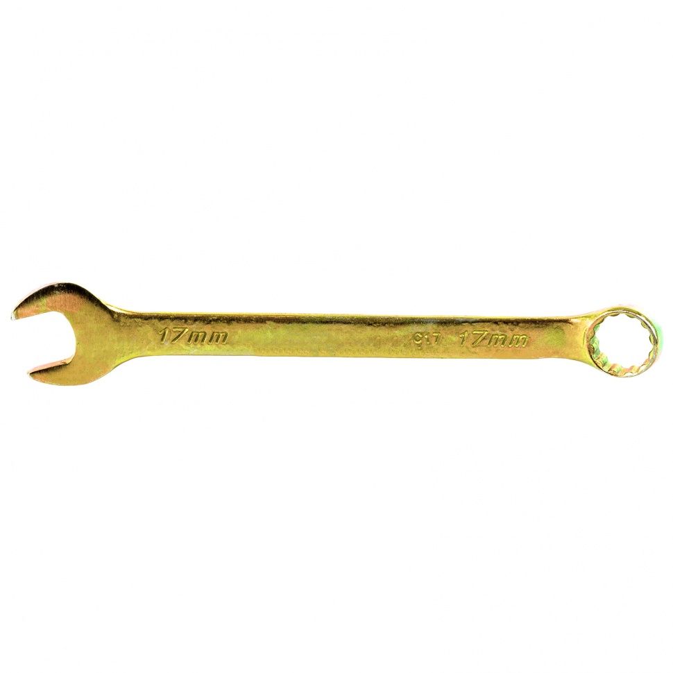 Ключ комбинированный, 17 mm, желтый цинк  Сибртех 14982