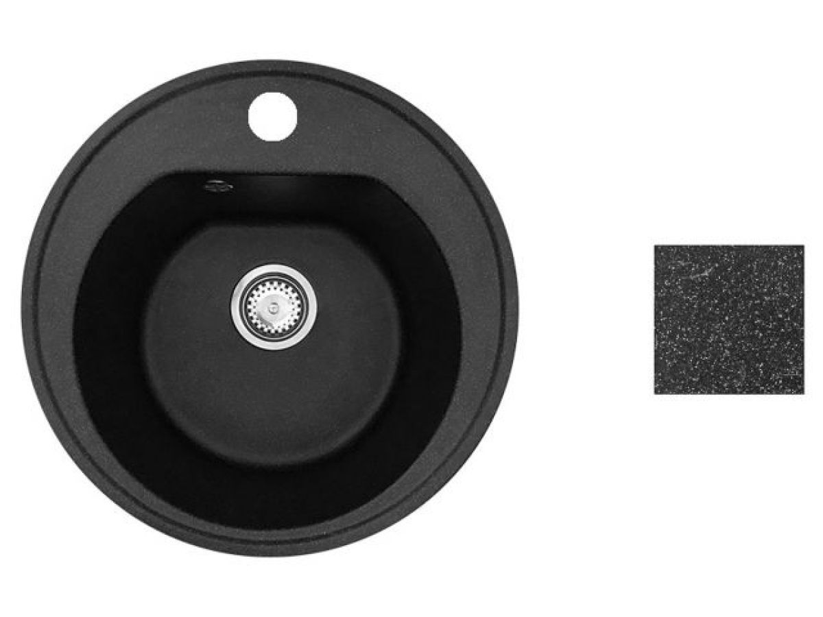 Мойка кухонная из искусственного камня RICHI черный 510х510 mm AV Engineering AV510510RBKA