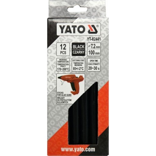 Стержни для термопистолета 7.2х100mm черные (12шт)  YATO YT-82441