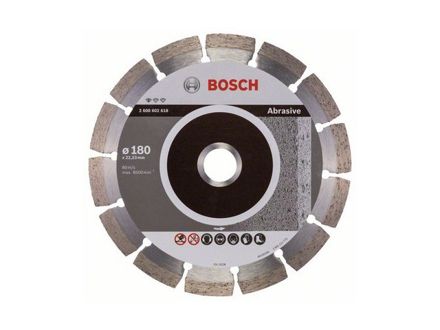 Алмазный круг 180х22 mm по абразивным материалам сегментированный STANDARD FOR ABRASIVE (сухая резка) BOSCH 2608602618