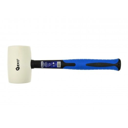 Молоток резиновый с фиберглассовой ручкой 24 OZ/950гр. (белый) GEKO G72256