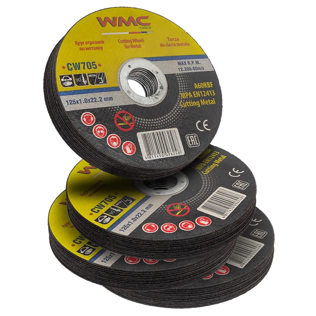 Круг отрезной 125x1.0x22.2мм-40шт  WMC TOOLS WMC-CW705(40 шт к-т)