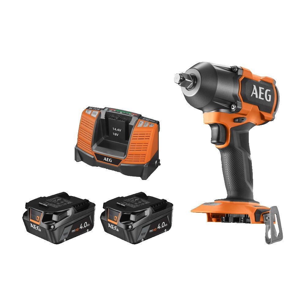 Гайковерт аккумуляторный 18В, 2АКБ 4.0А/ч, 785Нм, AEG BSS18MTF12BL-402C...AEG Powertools 4935479664