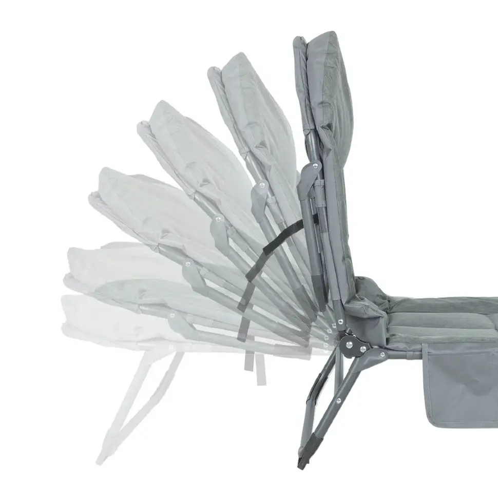 Шезлонг складной (черный) (32х64х200см, макс. нагрузка 200кг) WMC TOOLS WMC-FG-HY-8008BL