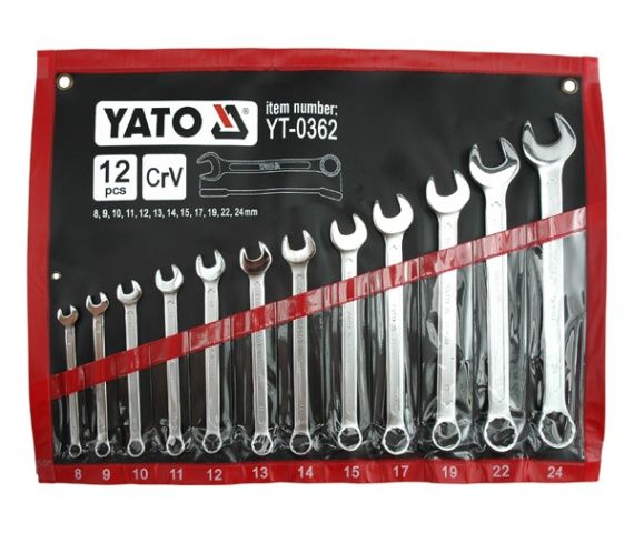 Ключи рожково-накидные  8-24мм (набор 12шт)  YATO YT-0362