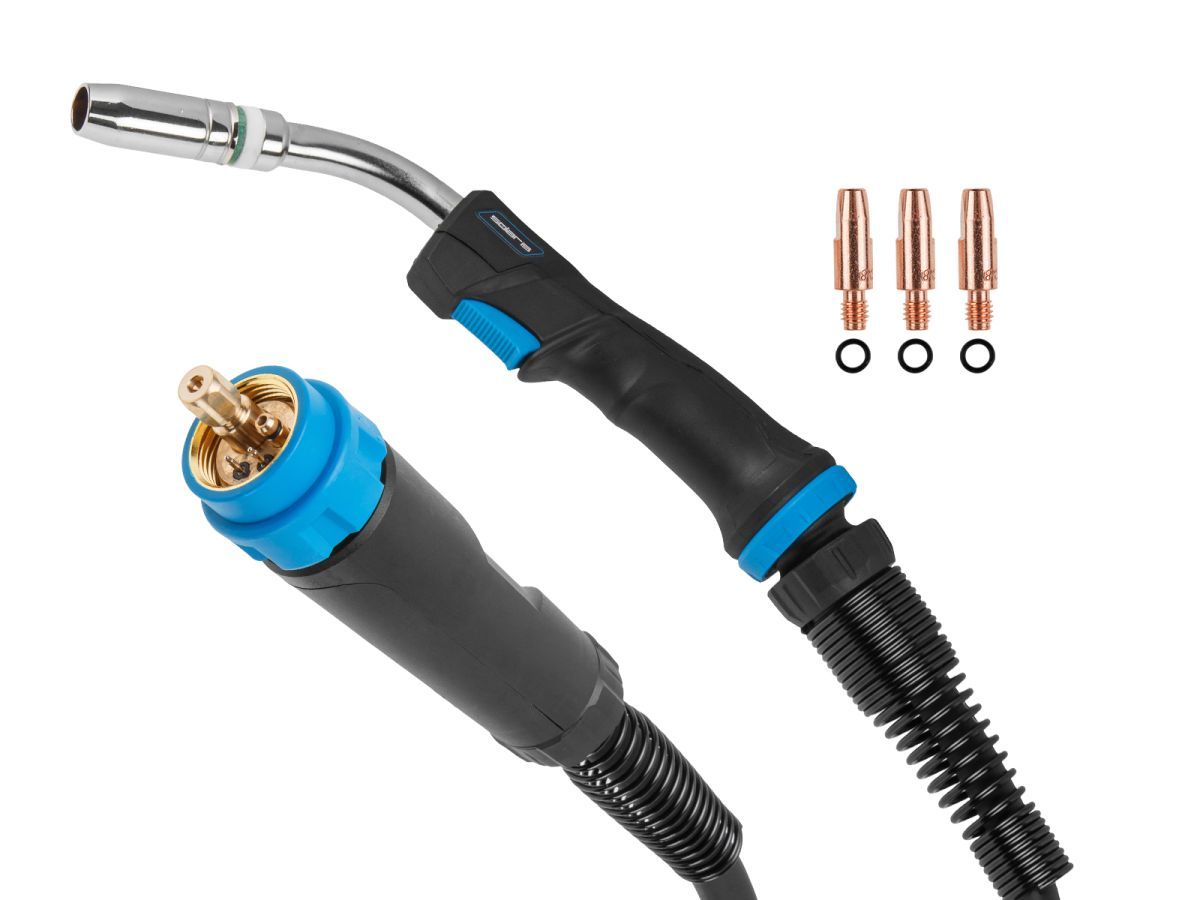 Горелка сварочная MIG MAG WG-25 PRO (5м, 230А) (CO2 - 230A, Ar(Ar+CO2) - 200A, 0.8-1.2мм, ПВ - 60%, 5 метров, М6) SOLARIS SL5713-6