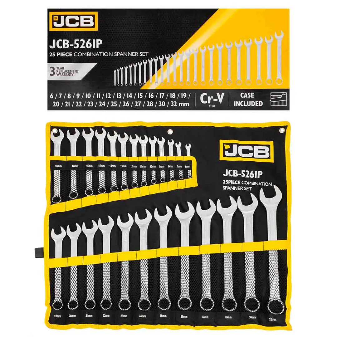 Ключи комбинированные, набор 25пр. (6-28, 30, 32мм) JCB JCB-5261P