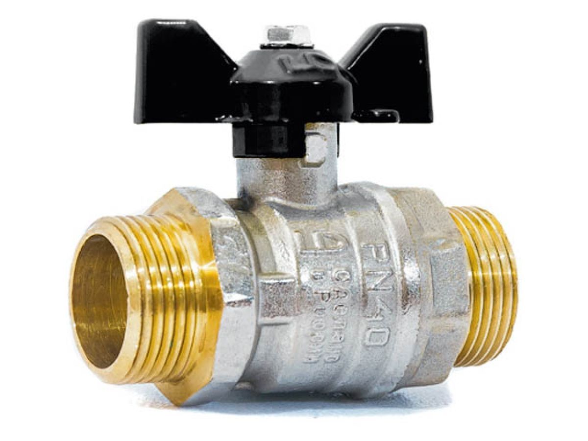Кран шаровый стандартный 3/4" нар.-нар. бабочка PN 40 LD LD47.304.20