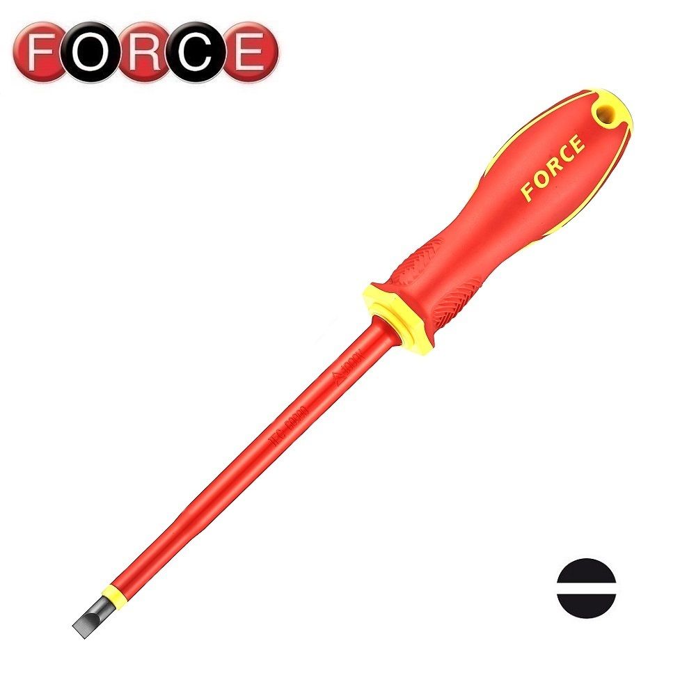 Отвёртка диэлектрическая, шлицевая S=2,5 мм. с изолирующим покрытием Force 713N025