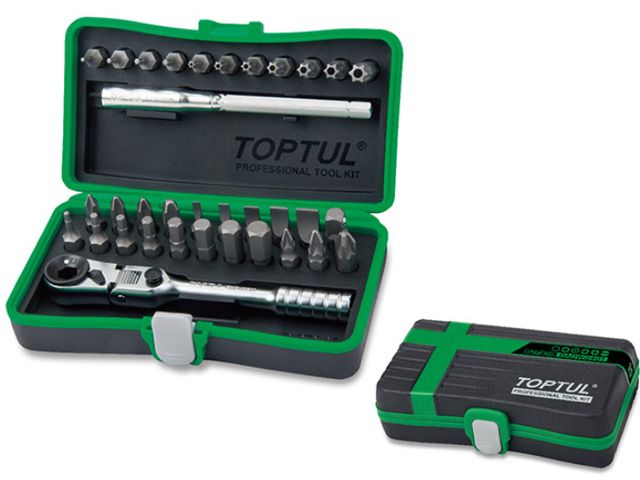 Набор головок MINI 1/4" 34пр., 6 гранные,  Toptul GADW3401