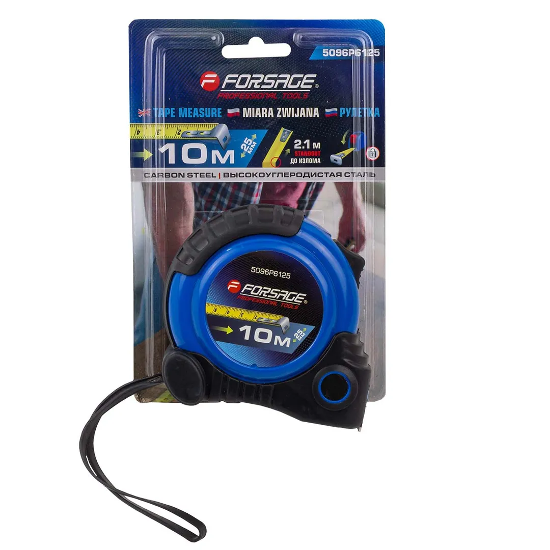 Рулетка 10M*25MM  Forsage F-5096P6125