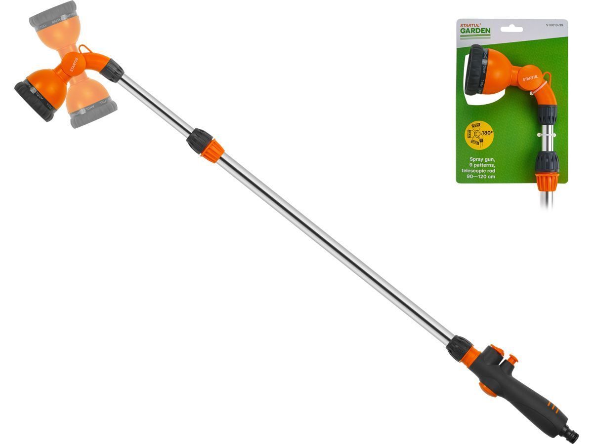 Пистолет-распылитель 9-позиц. на телескоп. штанге GARDEN (ST6010-39) (90-120см) STARTUL ST6010-39