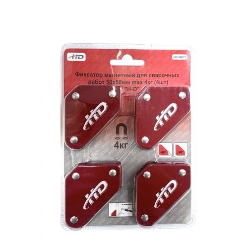 Фиксатор магнитный для сварочных рабор 50х58мм max 4кг (4шт) H-D HD-08677