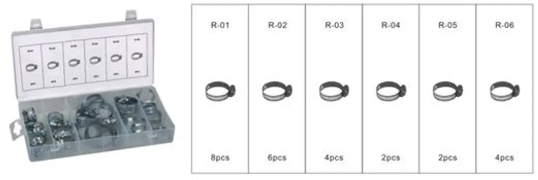 Хомуты монтажные с винтом, 26пр.  Forsage F-838