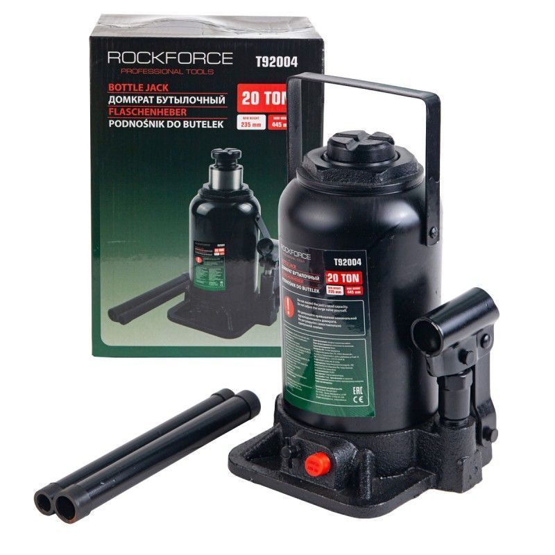 Домкрат бутылочный гидравлический 20т (h min 235мм, h max 445мм) Rock FORCE RF-T92004D