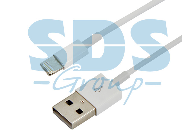 USB кабель для iPhone 5/6/7 моделей ОРИГИНАЛ (чип MFI) 1 м белый  REXANT 18-0000