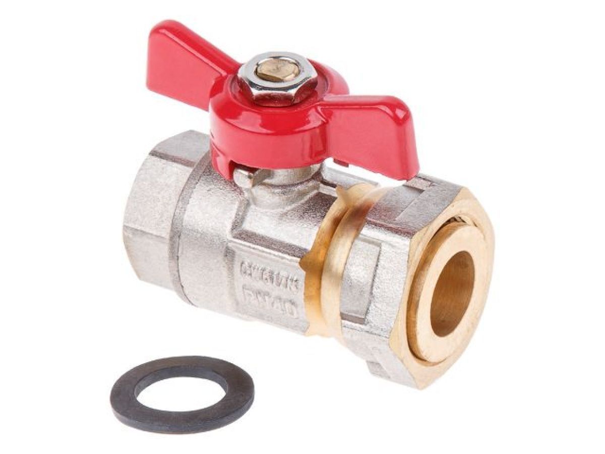 Кран шаровый с накидной гайкой 1/2"х3/4" PN40 AV Engineering AVE096001