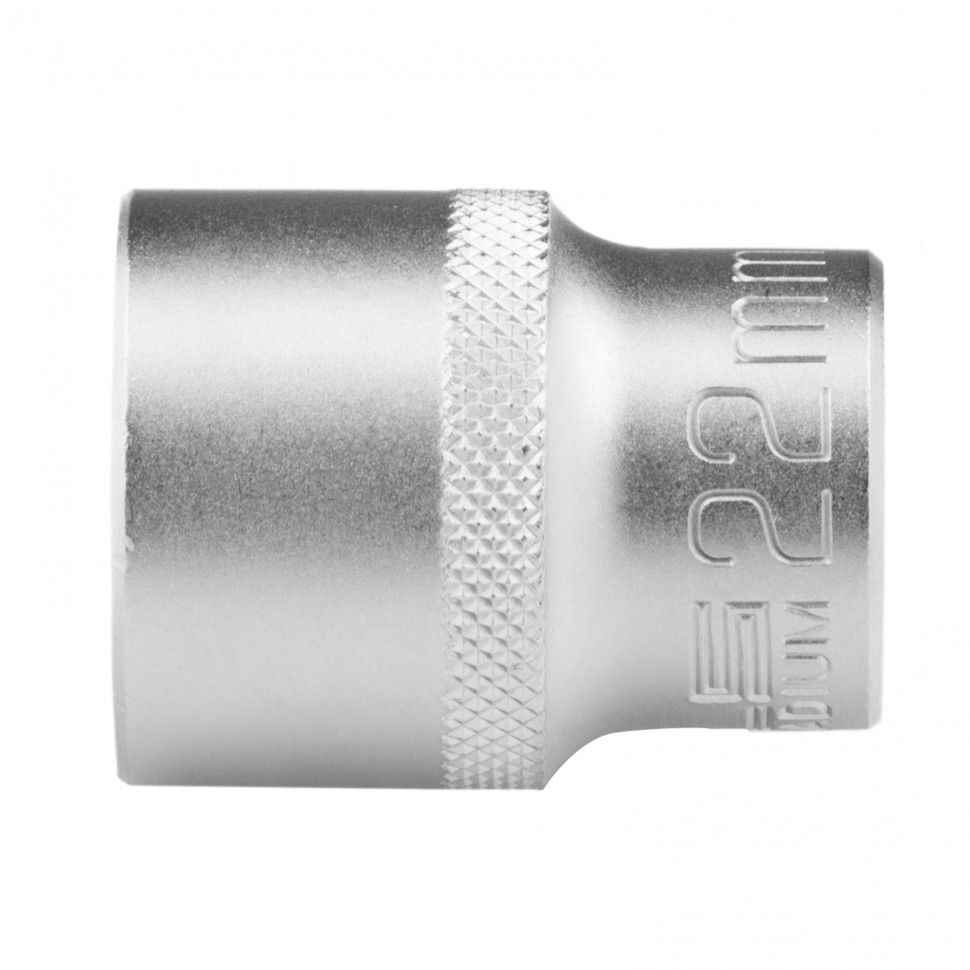 Головка торцевая, 22 mm, 12-гранная, CrV, под квадрат 1/2", хромированная Stels 13668