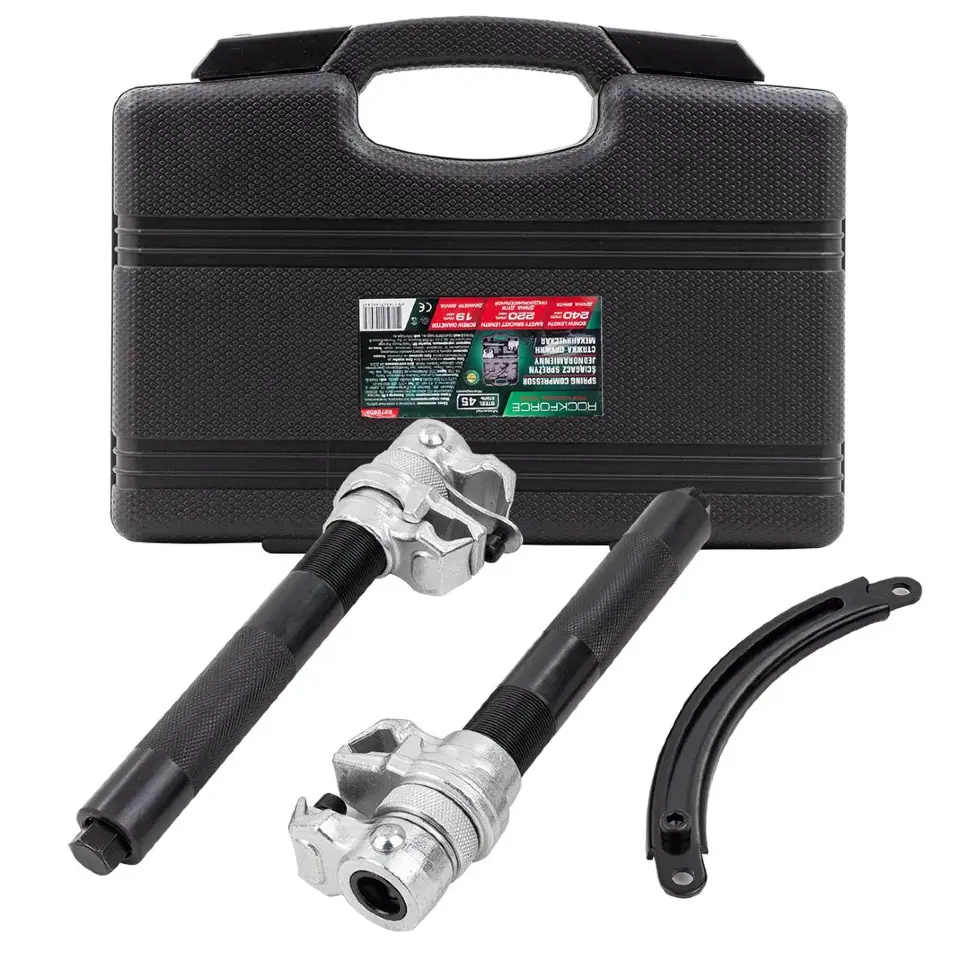 Стяжка пружин механическая 240мм(Ø винта 19мм), в кейсе RockFORCE RF-627280A