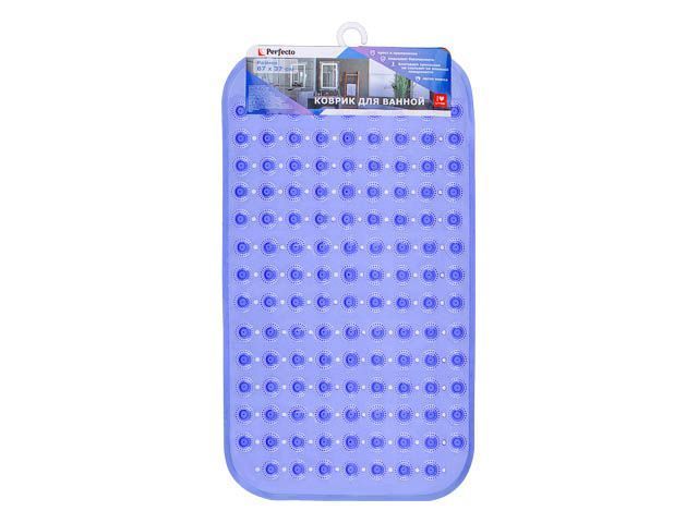 Коврик для ванной, прямоугольный с пузырьками, 67х37 см, синий  ...PERFECTO LINEA 22-267377