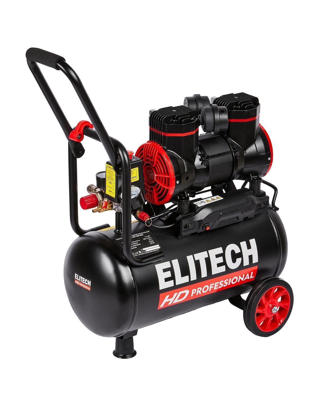 Компрессор ACF 300-24S безмасляный , 1,5 кВт/ 24 л / 300 л/мин, ELITECH 204539