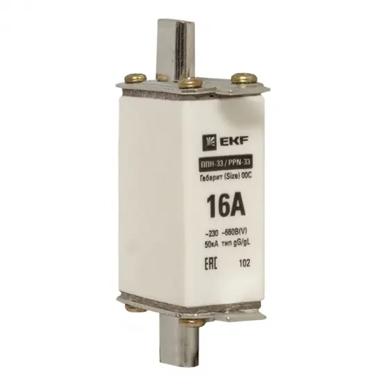 Плавкая вставка ППН-33 100/ 16А габарит 00С PROxima  EKF fus-33/100/16