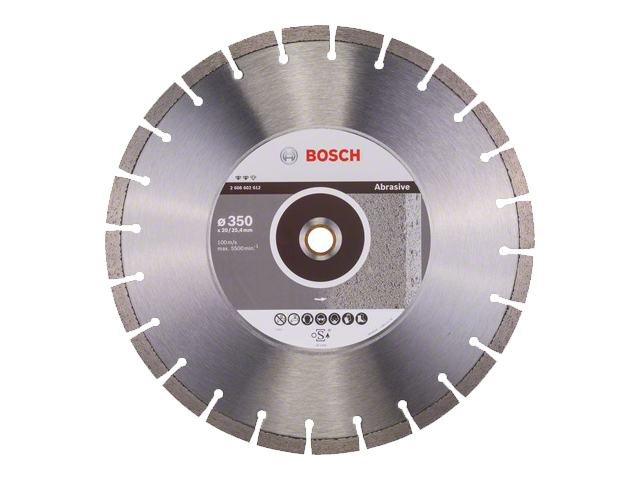 Алмазный круг 350х20/25.4 mm по абразивным материалам сегментированный EXPERT FOR ABRASIVE (сухая/мокрая резка) BOSCH 2608602612