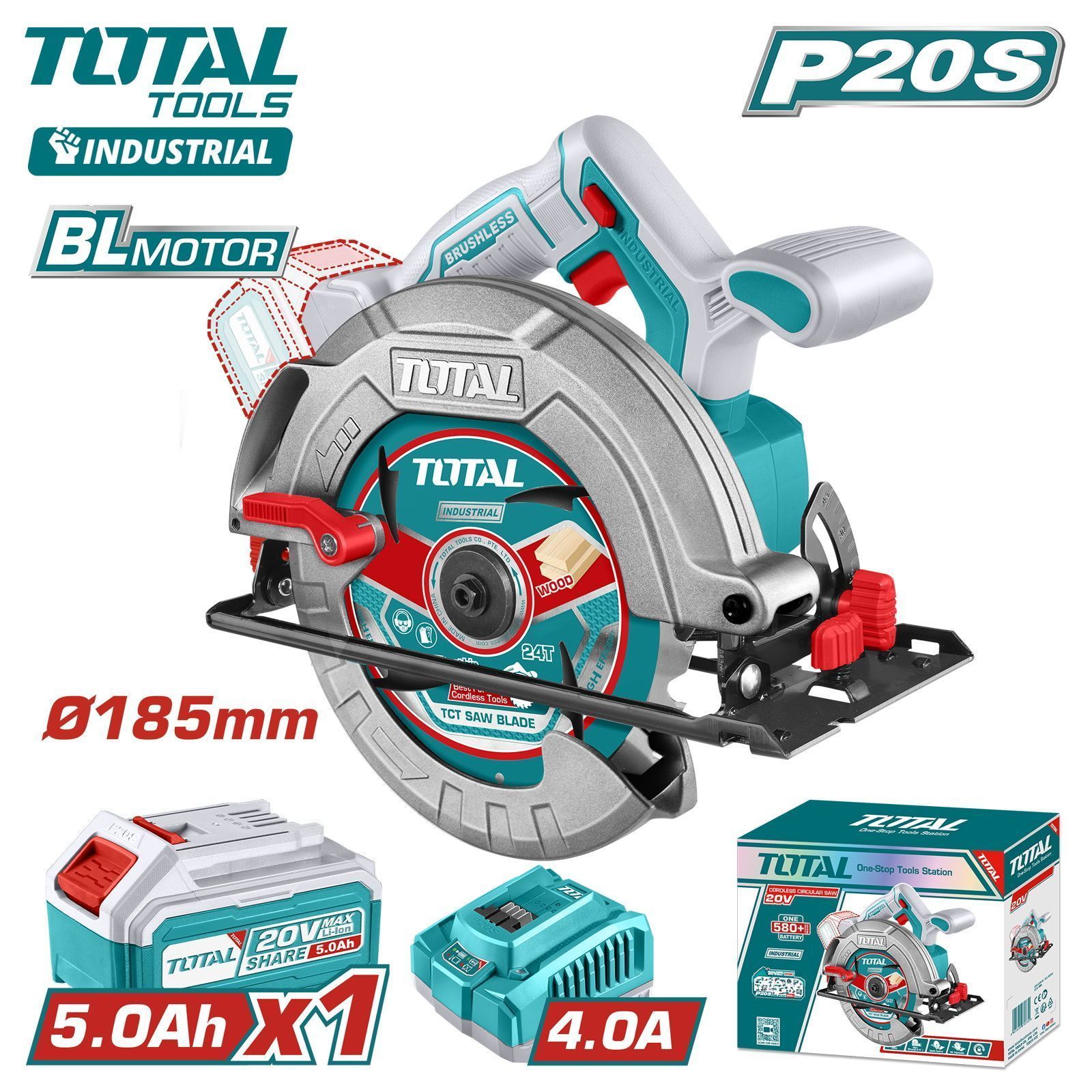 Пила циркулярная  TOTAL TSLI18513