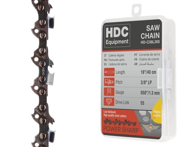 Цепь 40 см 16" 3/8" LP 1.3 mm 55 зв. (в пласт. боксе) HDC HD-C38L355
