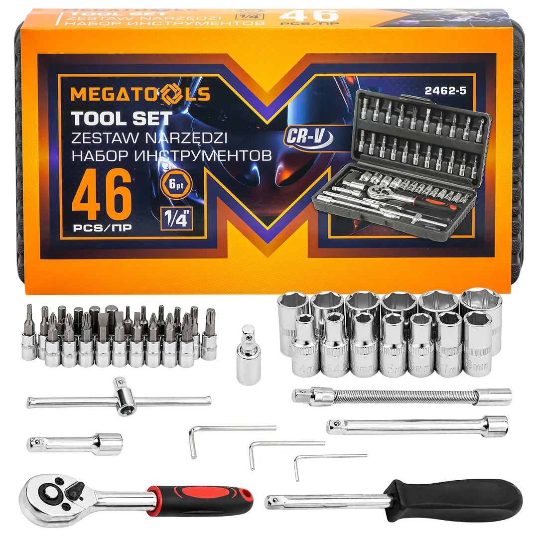 Набор инструментов 46пр.1/4"  MEGATOOLS MT-2462-5