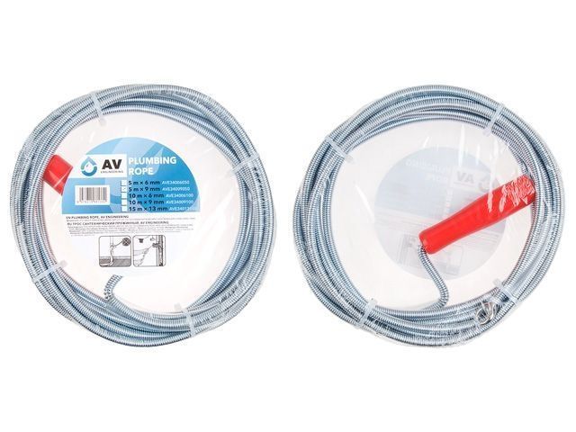 Трос сантехнический пружинный ф 9 мм длина 5 м AV Engineering AVE34009050