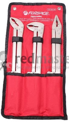 Набор гейферных захватов удлиненных 15" (0гр, 45гр, 90гр, 375мм),  3пр., на полотне Forsage F-01A0118