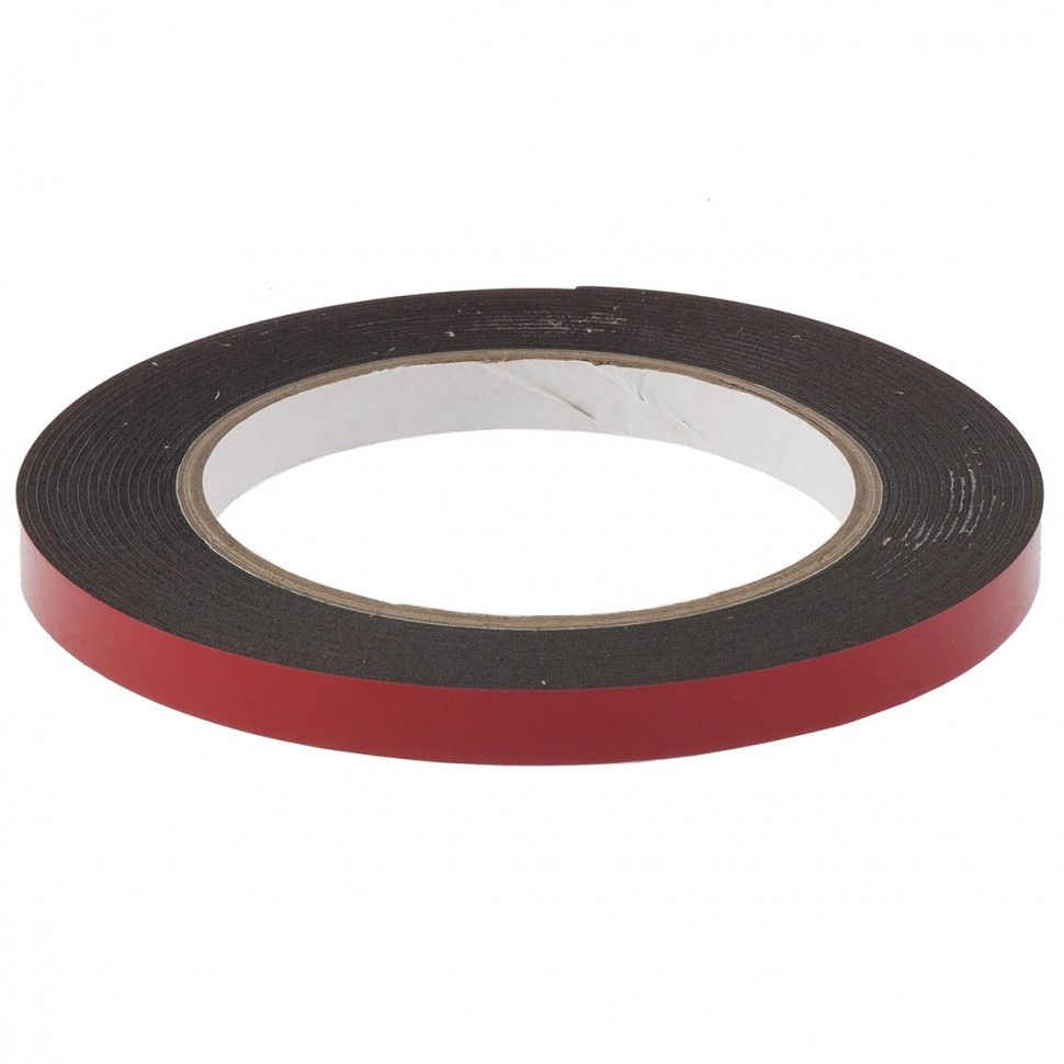 Лента клейкая на вспененной основе усиленная, двусторонняя, черная, 9 мм х 5 м Matrix 89082